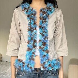 Beige Jacket with Faux “Fur” Trim